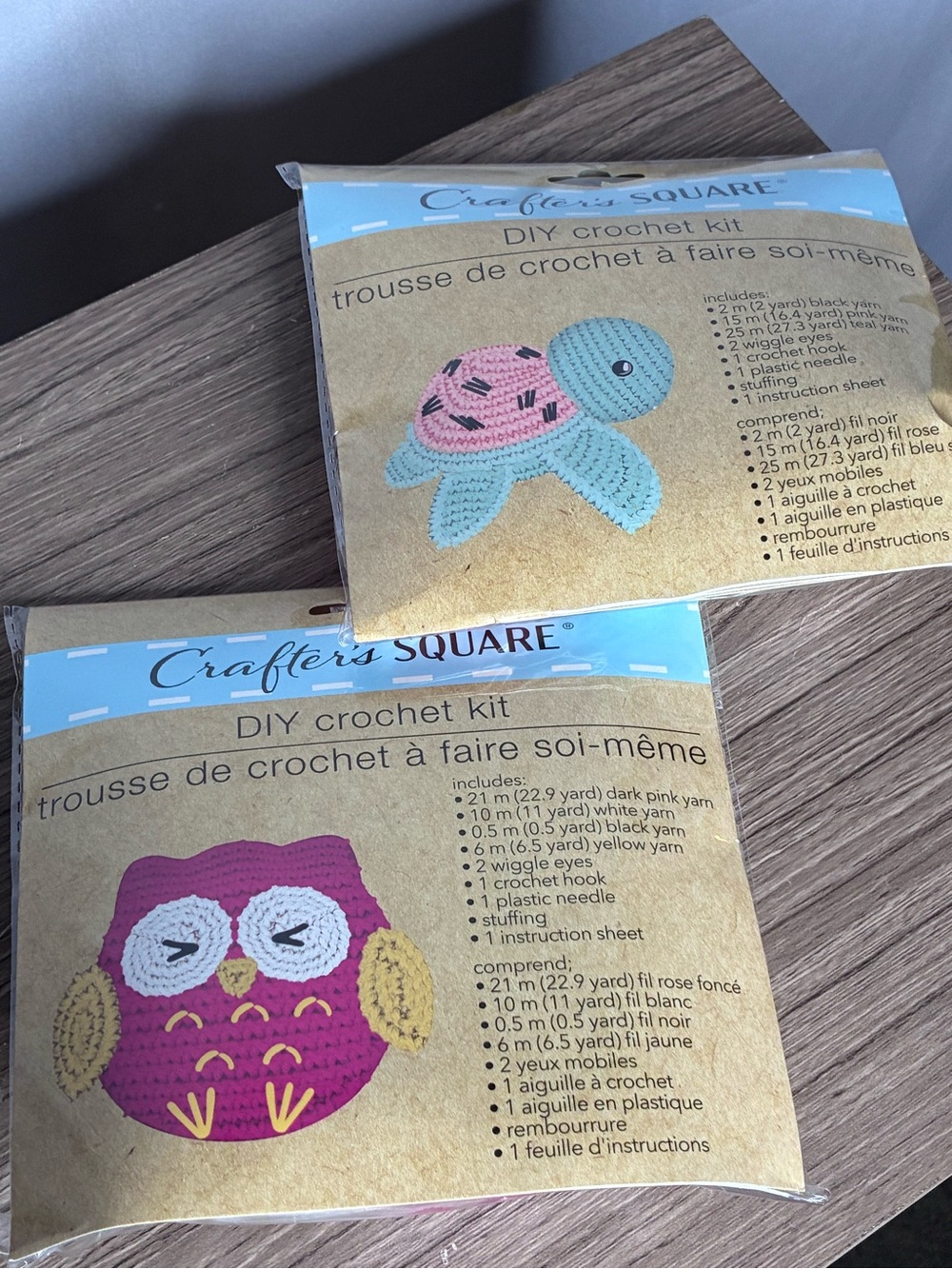 🐼 3/$25 NWT Crafters Square DIY Crochet Kit - Turtle & Owl - Set of 2